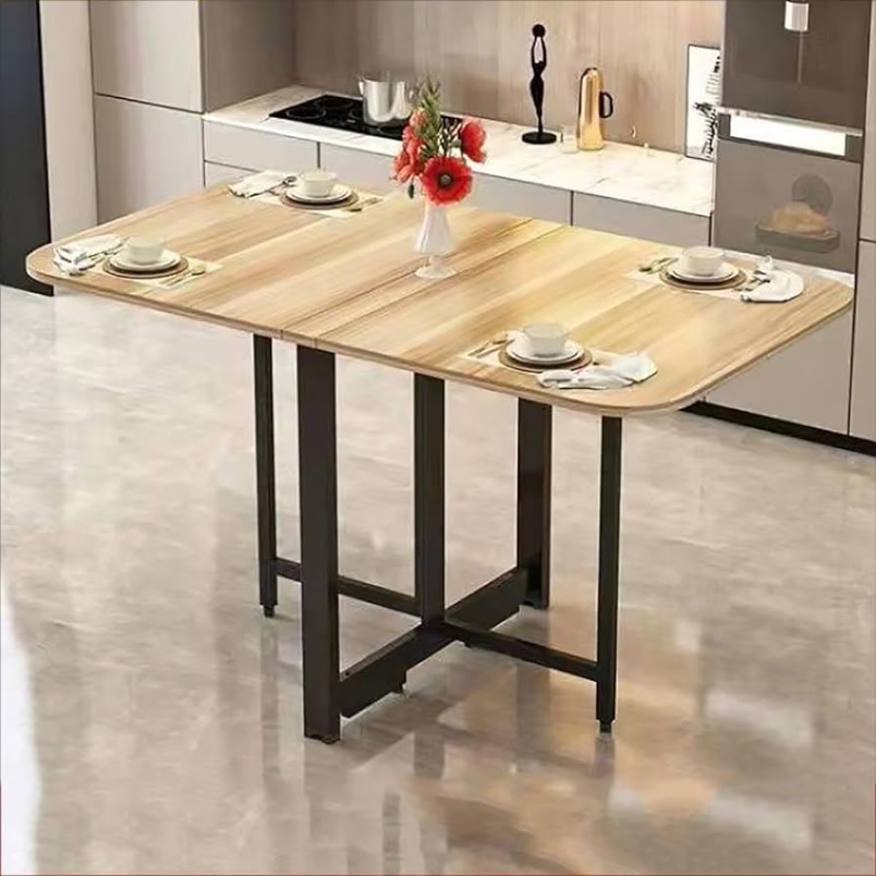 Drop-Leaf-Esstisch, Klappbarer Esstisch, Faltbarer Küchentisch aus Holz,  Multifunktionaler Erweiterbarer Tisch, Mobiler Klapptisch, Faltbare,